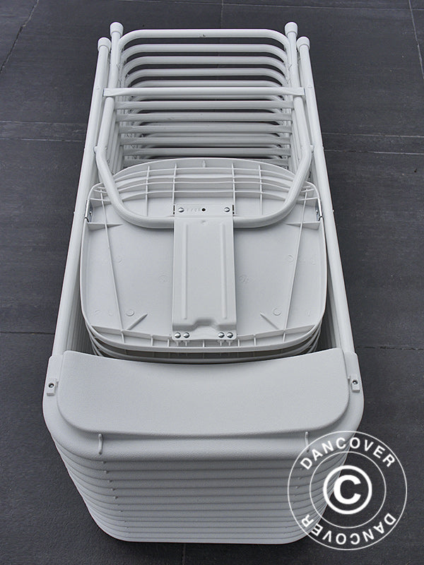 Krzesła składane 44x44x80cm, Biały, 8 szt.