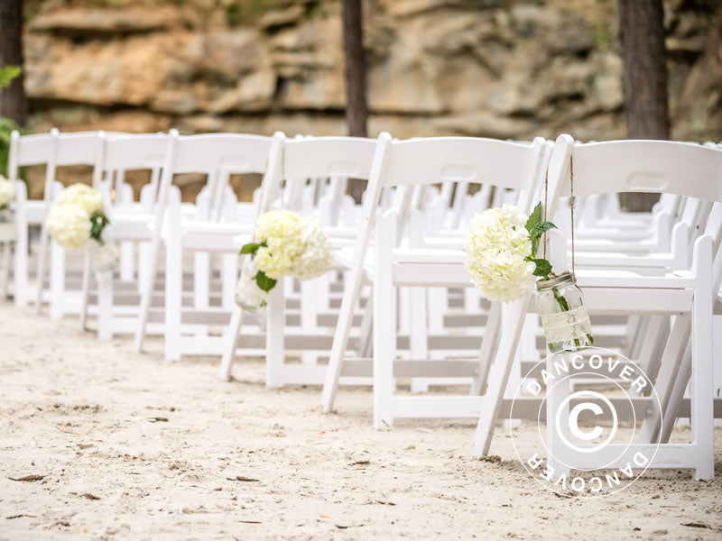 Krzesła składane 44x46x77cm, Biały, 8 szt.