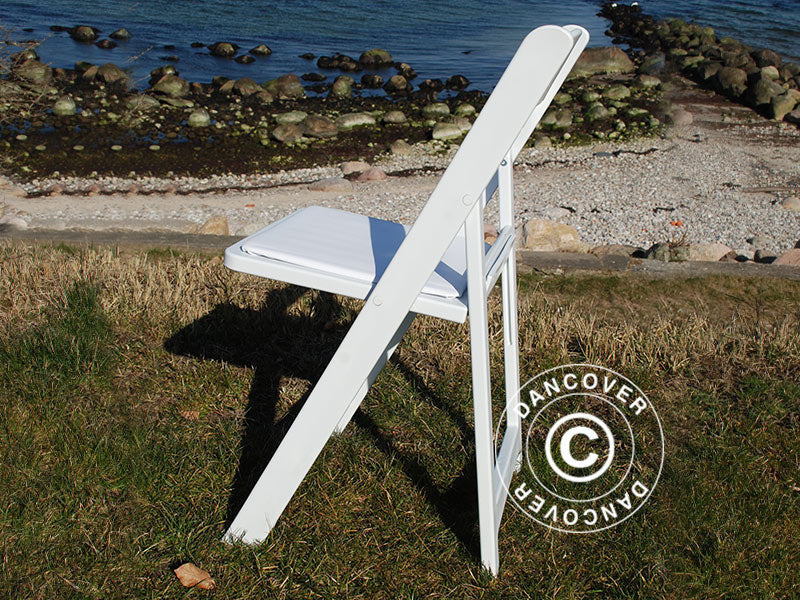 Krzesła składane 44x46x77cm, Biały, 8 szt.