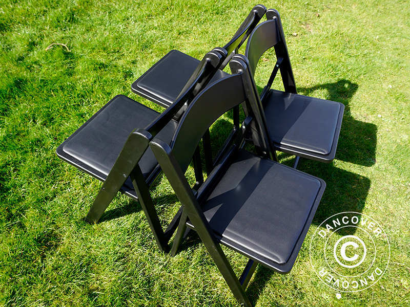 Krzesła składane Czarny 44x46x77cm, 24 szt.