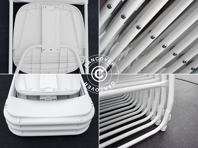 Krzesła składane 44x44x80cm, Biały, 24 szt.