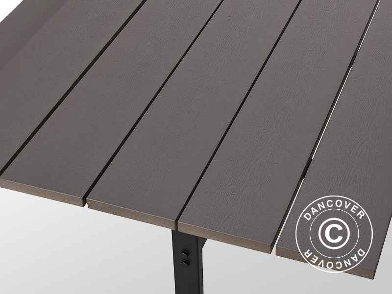 Stół piknikowy z oparciem, z tworzywa, 1,75x1,86m, Czarny/Antracyt