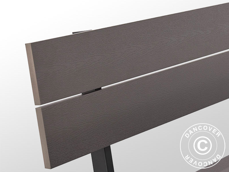 Stół piknikowy z oparciem, z tworzywa, 1,75x1,86m, Czarny/Antracyt