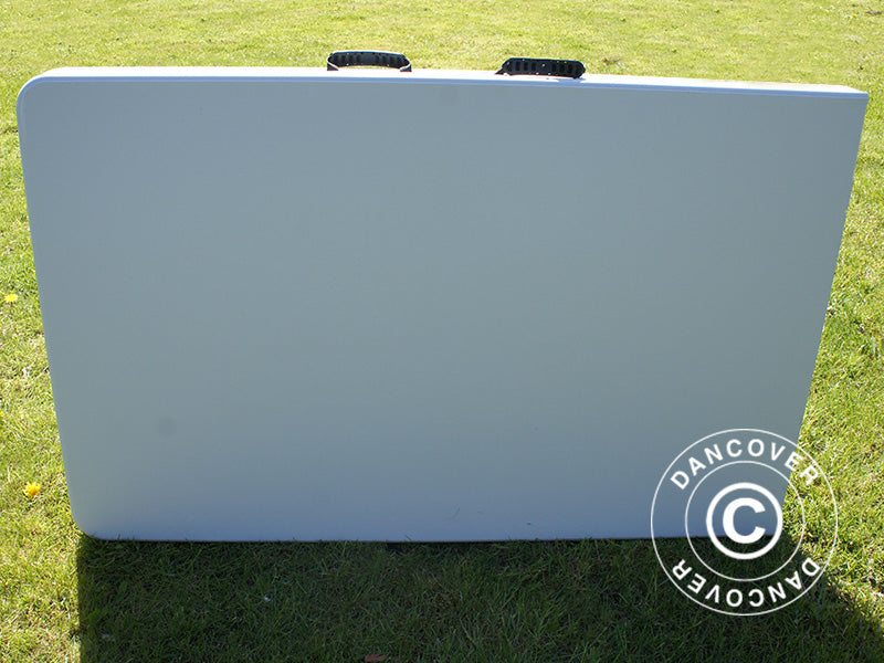 Pakiet Party, 1 składany stół (240cm) + 8 Krzesła składane, Jasny szary/Biały