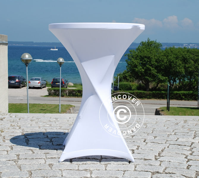 Elastyczny pokrowiec na stół Ø80x110cm, Biały