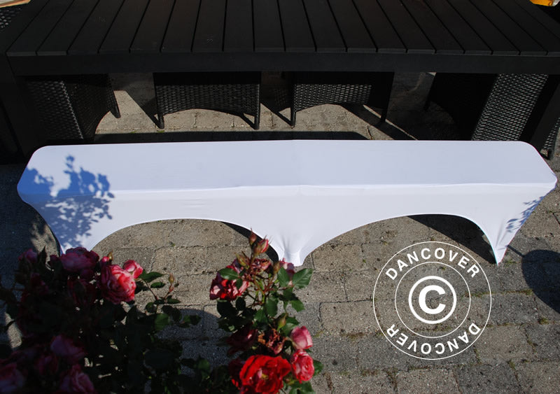 Elastyczny pokrowiec na ławkę 183x28x43cm, Biały