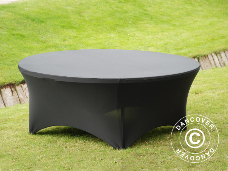 Elastyczny pokrowiec na stół Ø183x74cm, Czarny