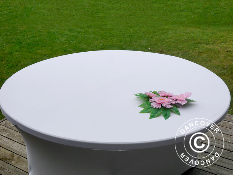 Elastyczny pokrowiec na stół Ø152x74cm, Biały