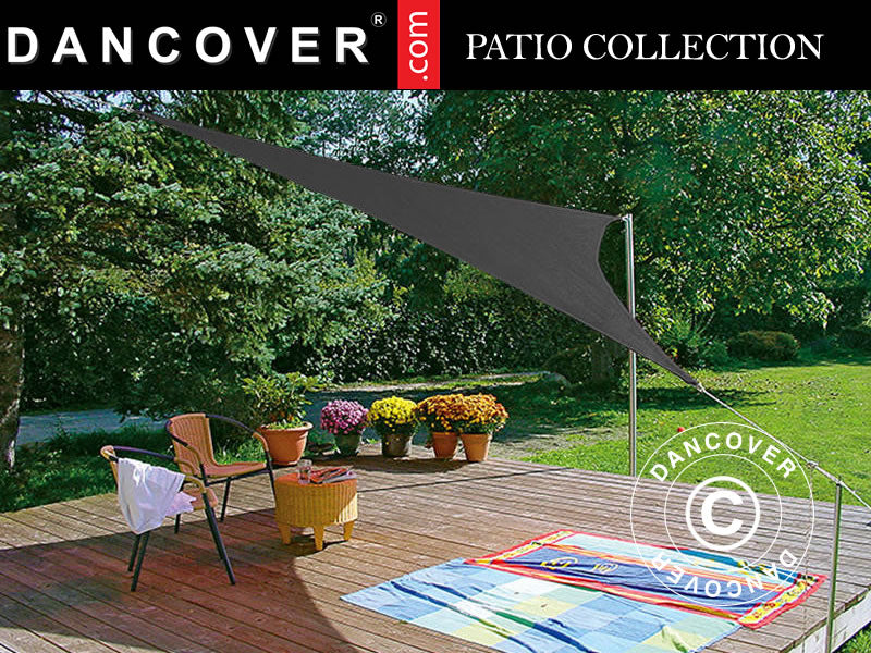 Żagiel przeciwsłoneczny 5x5x7m, Trójkątny, Antracyt