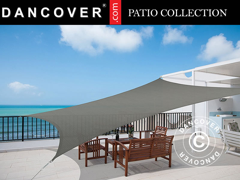 Żagiel przeciwsłoneczny 3x4m, Prostokątny, Antracyt