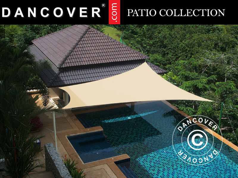 Żagiel przeciwsłoneczny 3x4m, Prostokątny, Piasek