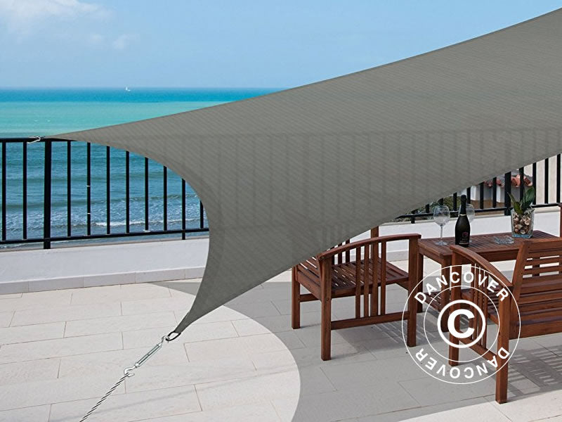 Żagiel przeciwsłoneczny 3,6x3,6m, Kwadratowy, Antracyt