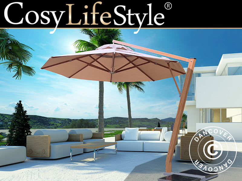 Parasol na wsporniku Bahamas, Ø4m, Piasek