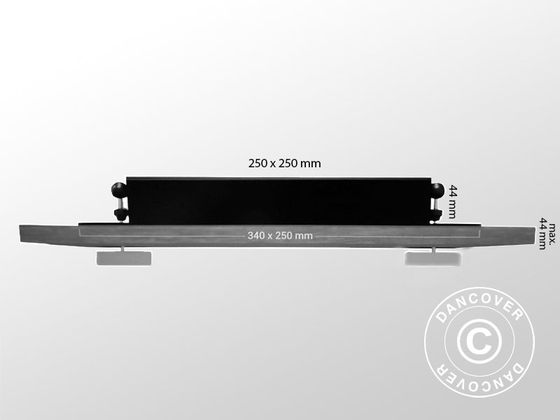 Podstawa parasola na taras drewniany, 25x25cm, Czarny
