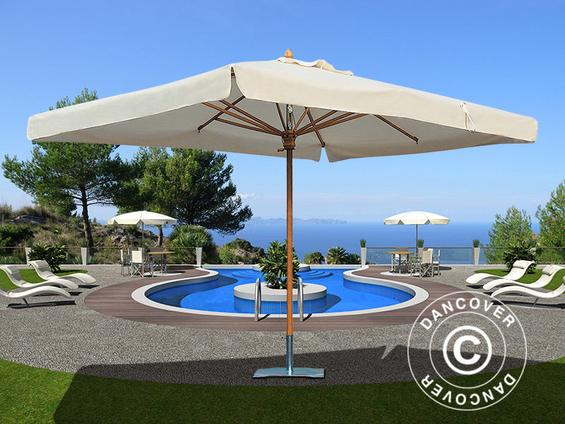 Parasol Palladio Standard z falbaną, 3x3m, Ecru