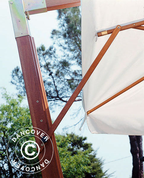 Parasol na wysięgniku Palladio Braccio z falbaną, 3,5x3,5m, Ecru