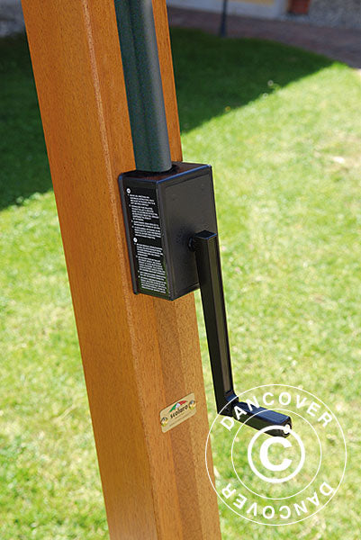 Parasol na wysięgniku Palladio Braccio z falbaną, 3,5x3,5m, Ecru