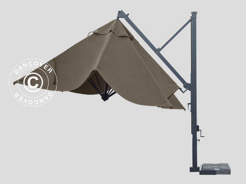 Parasol na wysięgniku Galileo Dark, 3,5x3,5m, Szary taupe