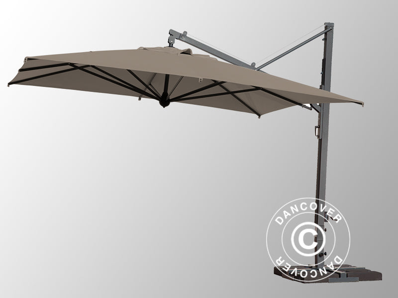 Parasol na wysięgniku Galileo Maxi, 4x4m, Szary taupe