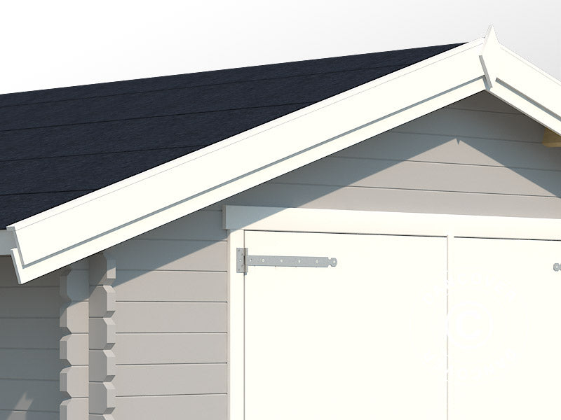 Drewniany garaż Rauma, 3,8x5,4x2,74m, 40mm, Jasny szary