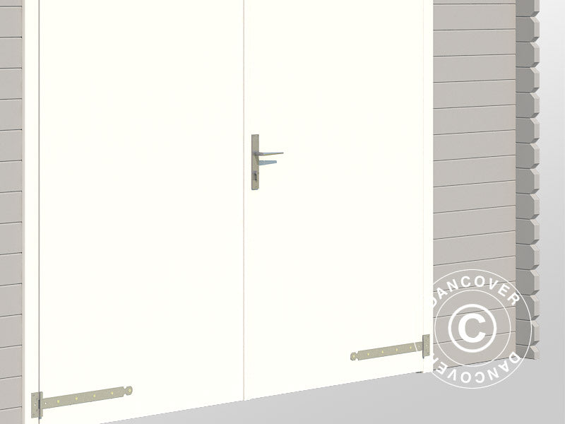 Drewniany garaż Rauma, 3,8x5,4x2,74m, 40mm, Jasny szary