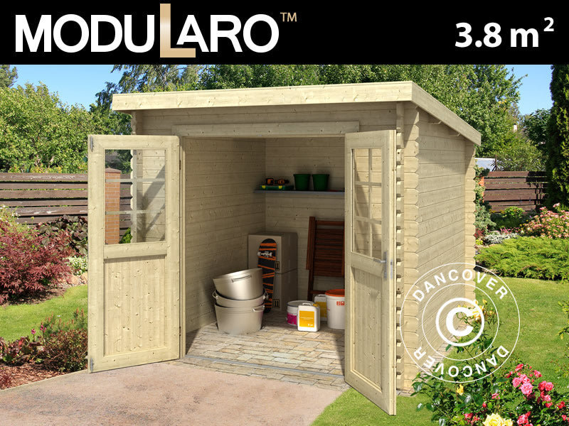 Drewniana szopa Hagen 2,3x1,75x2,11m, 28mm, 3,8m², Naturalny