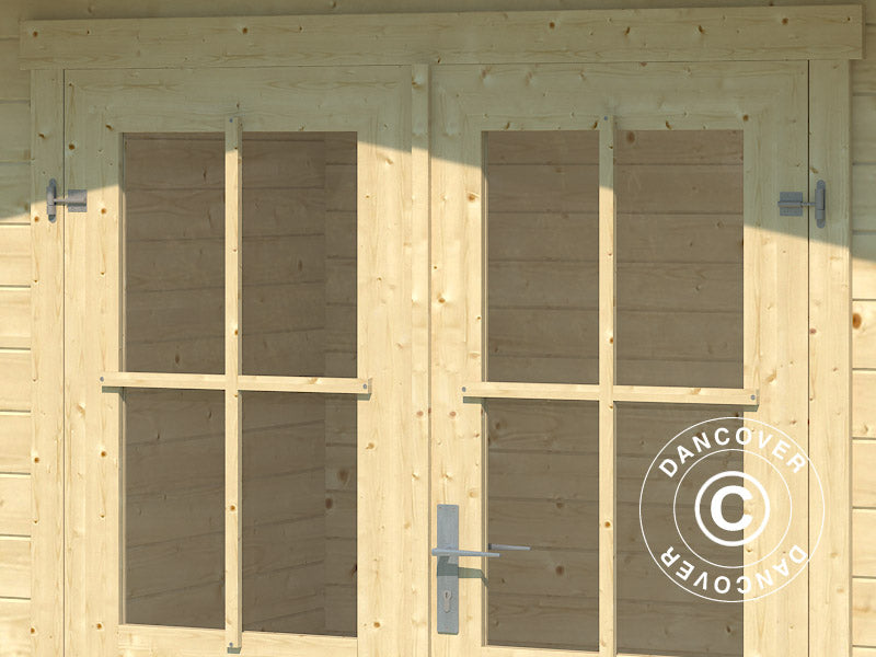 Drewniana szopa Oslo 2,92x2,3x2,22m, 28mm, 6,43m², Naturalny