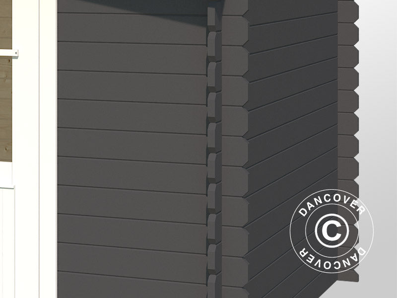 Drewniana szopa Oslo 2,92x2,3x2,22m, 28mm, 6,43m², Ciemny szary