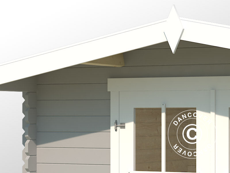 Drewniana szopa Oslo 2,92x2,3x2,22m, 28mm, 6,43m², Jasny szary