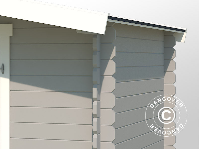 Drewniana szopa Oslo 2,92x2,3x2,22m, 28mm, 6,43m², Jasny szary