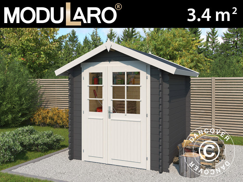 Drewniana szopa Toulouse 1,9x1,9x2,22m, 28mm,&nbsp;3,4m²,&nbsp;Ciemny szary