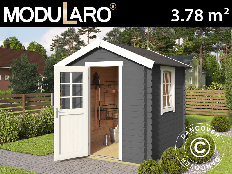 Drewniana szopa Lyon 2x2x2,34m, 28mm, 3,78m², Ciemny szary