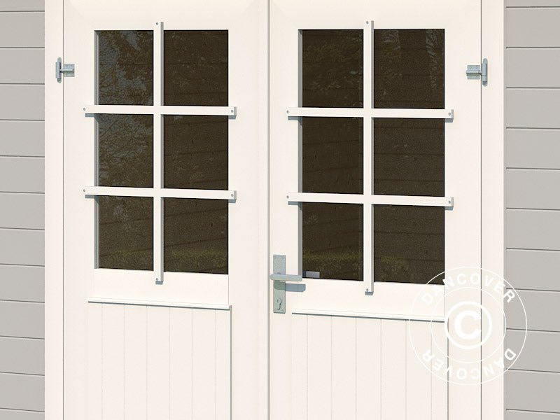 Szopa drewniana Asker 3,8x2,75x2,11m, 28mm,&nbsp;10,09m²,&nbsp;Jasny szary