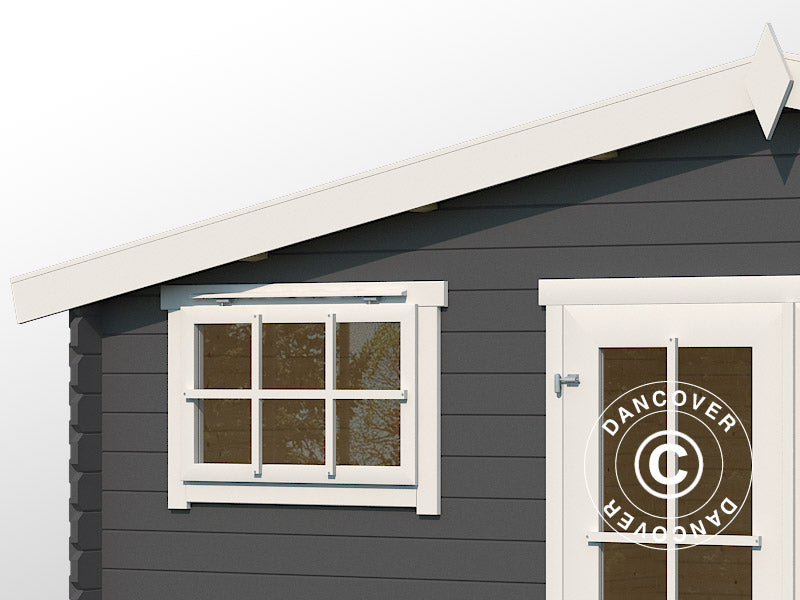 Drewniana szopa, domek Sandvika 4,8x2,92x2,45m, 28mm,&nbsp;13,59m²,&nbsp;Ciemny szary