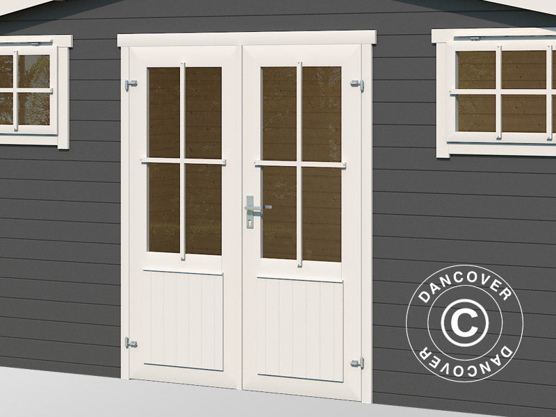 Drewniana szopa, domek Sandvika 4,8x2,92x2,45m, 28mm,&nbsp;13,59m²,&nbsp;Ciemny szary