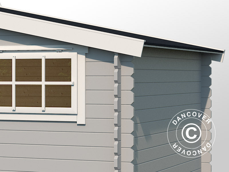 Drewniana szopa,&nbsp;domek Sandvika 4,8x2,92x2,45m, 28mm,&nbsp;13,59m²,&nbsp;Jasny szary