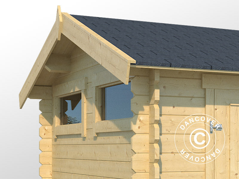 Szopa drewniana Narva 3,8x2,5x2,39m, 28mm,&nbsp;9,3m²,&nbsp;Naturalny