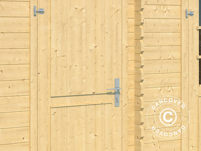 Szopa drewniana Narva 3,8x2,5x2,39m, 28mm,&nbsp;9,3m²,&nbsp;Naturalny