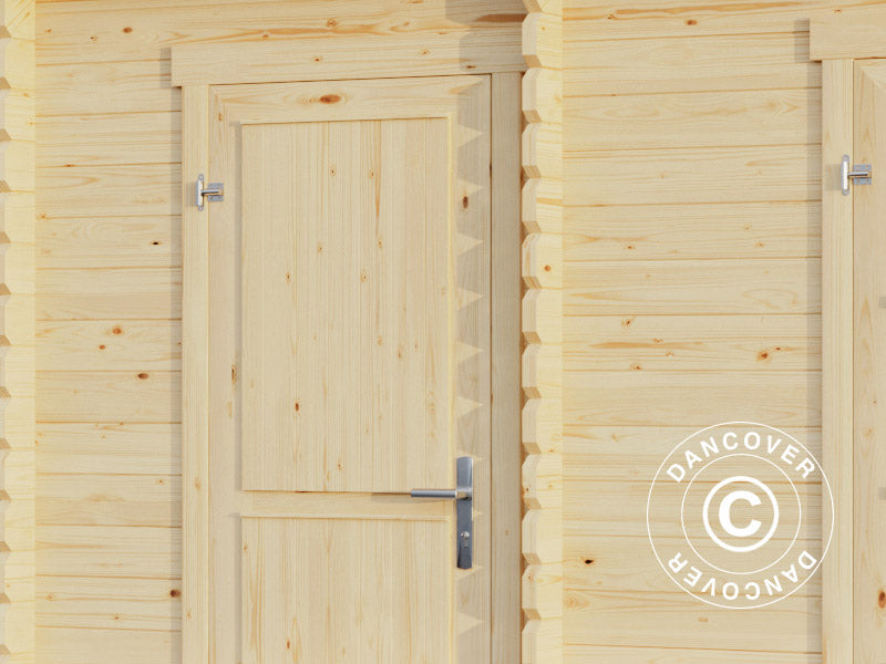 Drewniana szopa, domek Riga 4,25x2,8x2,22m, 34mm,&nbsp;11,3m²,&nbsp;Naturalny