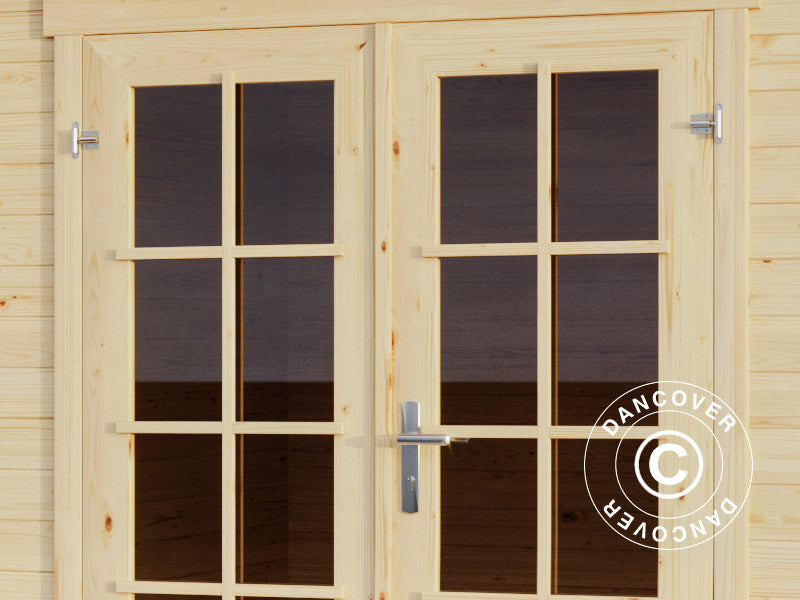 Drewniana szopa, domek Riga 4,25x2,8x2,22m, 34mm,&nbsp;11,3m²,&nbsp;Naturalny