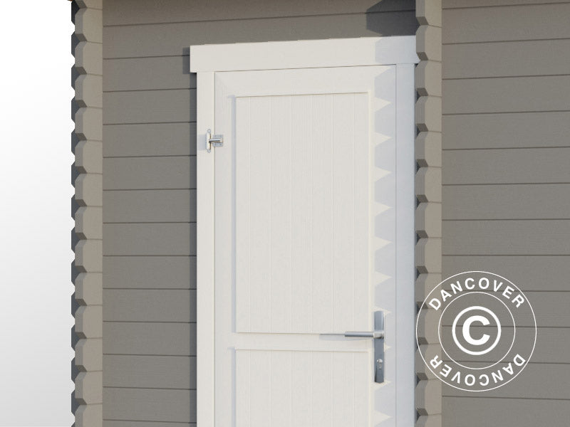 Drewniana szopa,&nbsp;domek Riga 4,25x2,8x2,22m, 34mm,&nbsp;11,3m²,&nbsp;Jasny szary