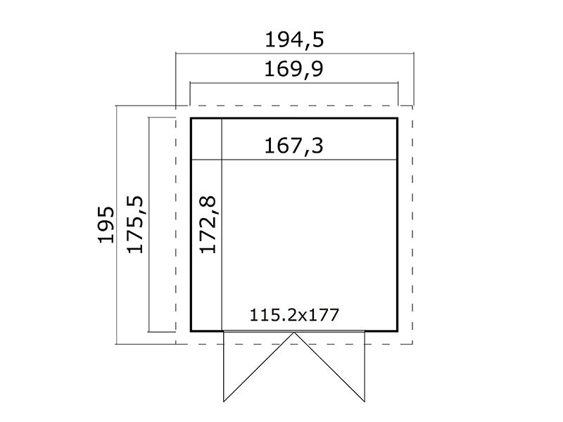 Szopa drewniana Heinola 1,7x1,76x2,13m, 13mm, 2,99m², Naturalna