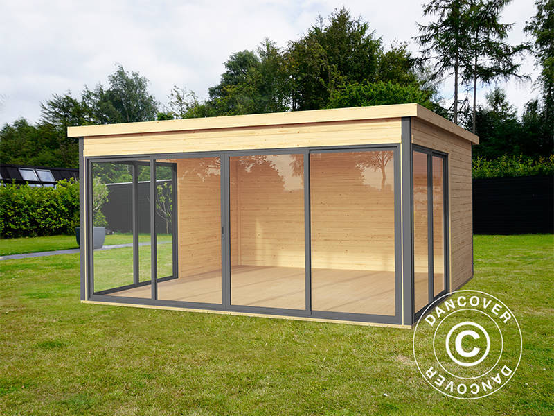 Domek drewniany Geneva, 4,18x4,18x2,39m, 44mm, Naturalny