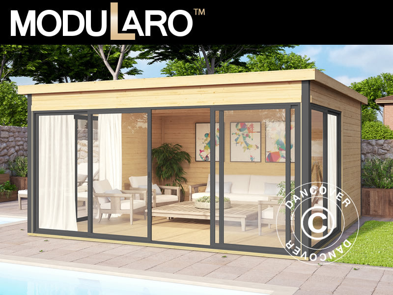 Domek drewniany Geneva, 4,18x4,18x2,39m, 44mm, Naturalny