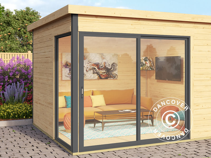 Domek drewniany Set Geneva, 3x3x2,39m, 44mm, Naturalny