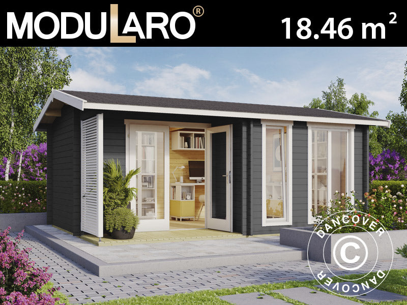 Domek drewniany Talsi 5,2x3,7x2,51m, 44mm, Ciemny szary