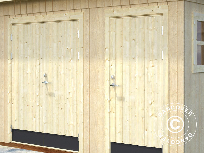 Szopa drewniana z podłogą, 3,44x2,21x2,49m, 6,6m², Naturalny