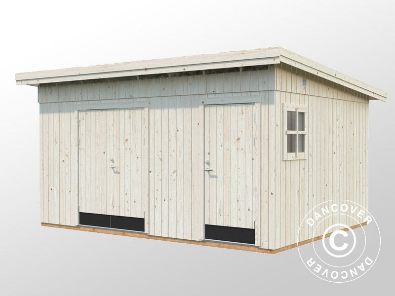 Szopa drewniana z podłogą, 4,52x3,3x2,59m, 13,5m², Naturalny