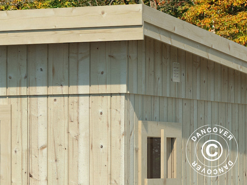 Szopa drewniana z podłogą, 5,61x3,3x2,59m, 16,9m², Naturalny