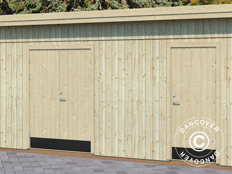 Szopa drewniana z podłogą, 5,61x3,3x2,59m, 16,9m², Naturalny